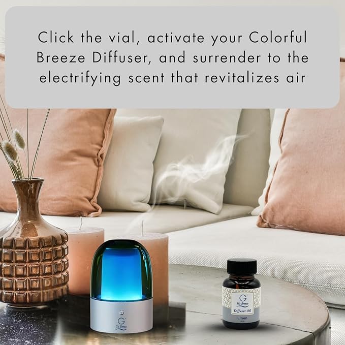 G's Breeze Linen Diffuser Oil Refill - Crisp, Clean Fragrance with Cotton & Floral Notes - Inviting & Fresh Scent for Any Space – Ideal for Home & Office – Long-Lasting Freshness Aroma - 60 ML
