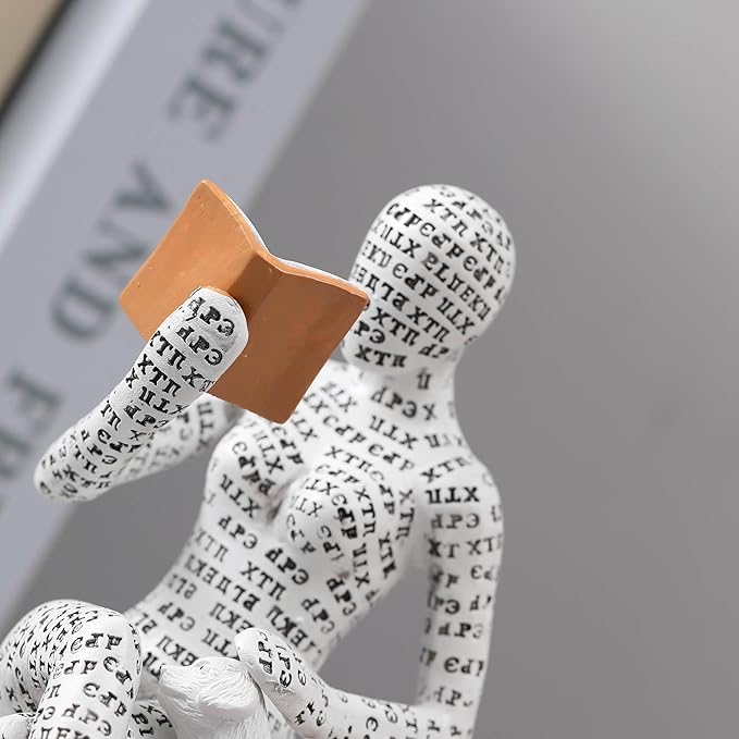 GRAPMKTG Home Decor Pulp Reading Women Thinker Statue Aesthetic Sculpture Room Decor Modern Abstract Decoration on Shelf Table Desk for Living Room Office Bedroom I