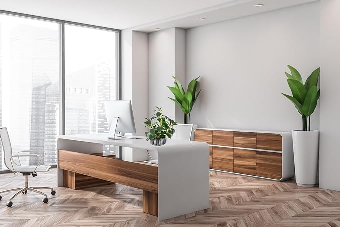 AlphaAcc Artificial Plants Decor Greenery Fake Succulents Indoor Potted Fake Plant with Rustic Black Clay Planter for Farmhouse Room Bathroom Bedroom Kitchen Office Table Desk Decor