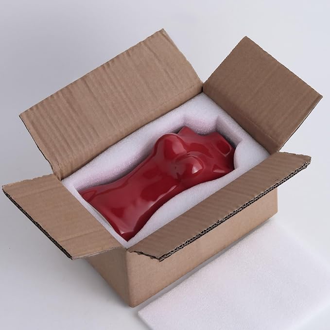 hjn Female Body Vase- Flower Vase fo Decor,Ceramic Vase for Flowers, Red Decor Vases Woman Shape Vase for Living Room/Home Decor Accents/Bookshelf/Mantel-Red