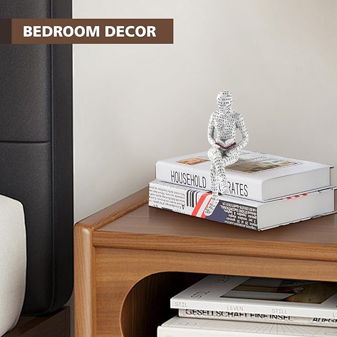 GRAPMKTG Home Decor Pulp Reading Women Thinker Statue Aesthetic Sculpture Room Decor Modern Abstract Decoration on Shelf Table Desk for Living Room Office Bedroom E