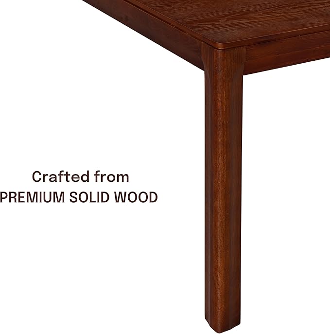 NTC Flow 71 Inch Modern Design, Rectangular Dinner Table for Dining Room, Living Room Furniture, Effortless Assembly, Dark Walnut