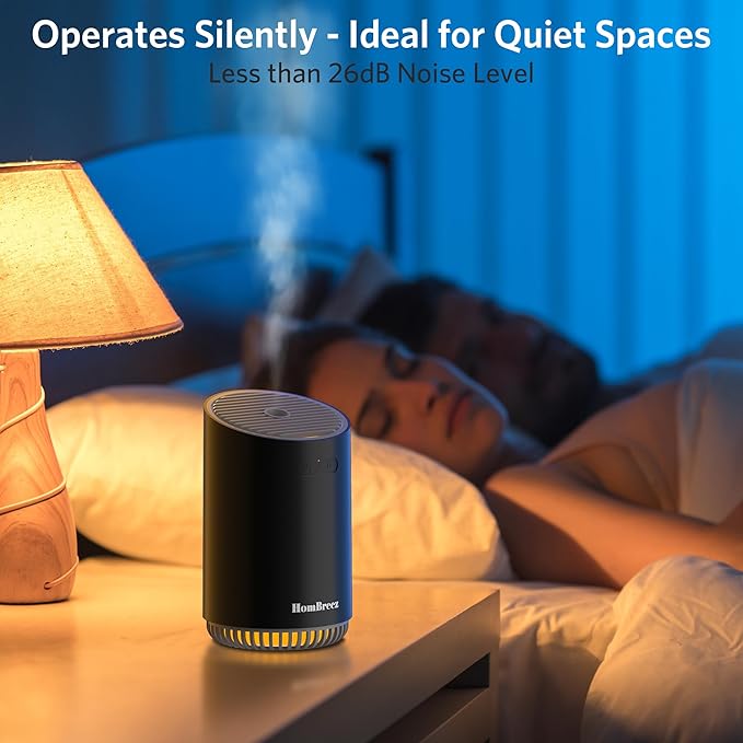 Portable Aromatherapy Diffuser 320ml, Rechargeable Essential Oil Diffuser with LED Light, Cool Mist Humidifier with 2 Mist Modes, Auto Shut-Off, Cordless Use for Home, Office, Bedroom - Black