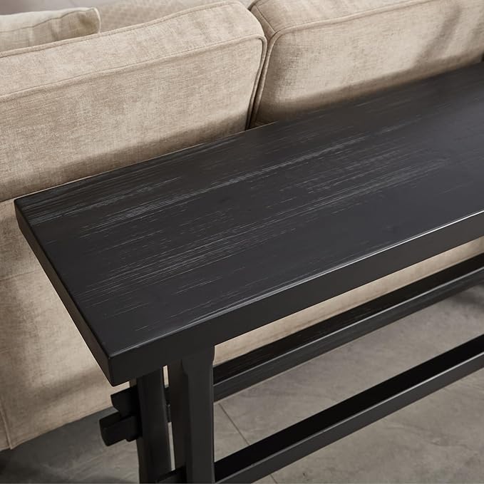 Narrow Entryway Table 59" Farmhouse Wood Long Skinny Console Table for Entryway Rustic Sofa Table for Living Room/Hallway/Reception/Bedroom, Black