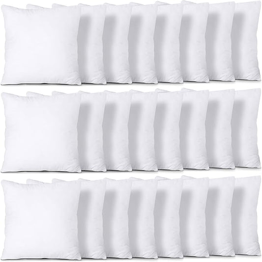 Utopia Bedding Throw Pillows (Set of 24, White), 16 x 16 Inches Pillows for Sofa, Bed and Couch Decorative Stuffer Pillow