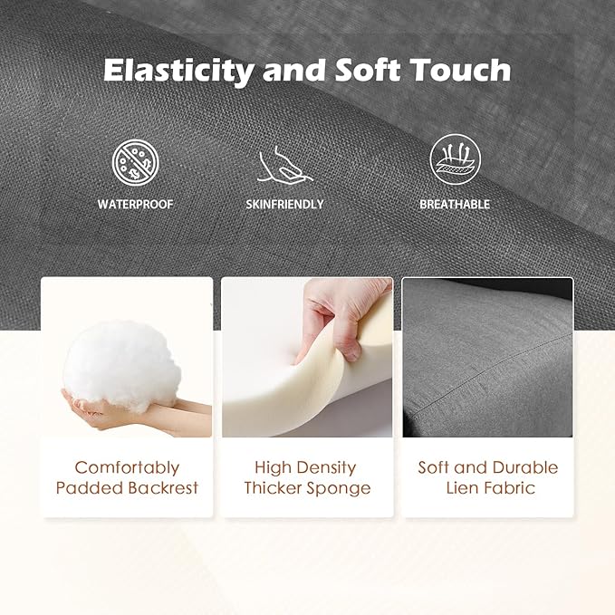 BestMassage | Recliner Chair | No Massage Function | Textile Grey | with Lumbar Support, Adjustable Push Back, Wide Armrests, Footrest & Padded Seat | Easy Assembly | for Living Room, Home Theatre