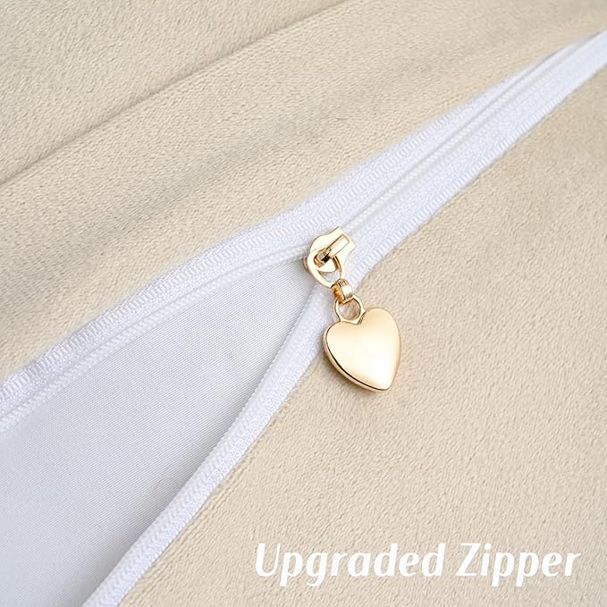 FUTEI Beige Chenille Throw Pillow Covers 26x26 Inch Set of 2,Soft Cozy Bound Edge Design Euro Pillow Sham,Home Decor for Couch Bed Living Room