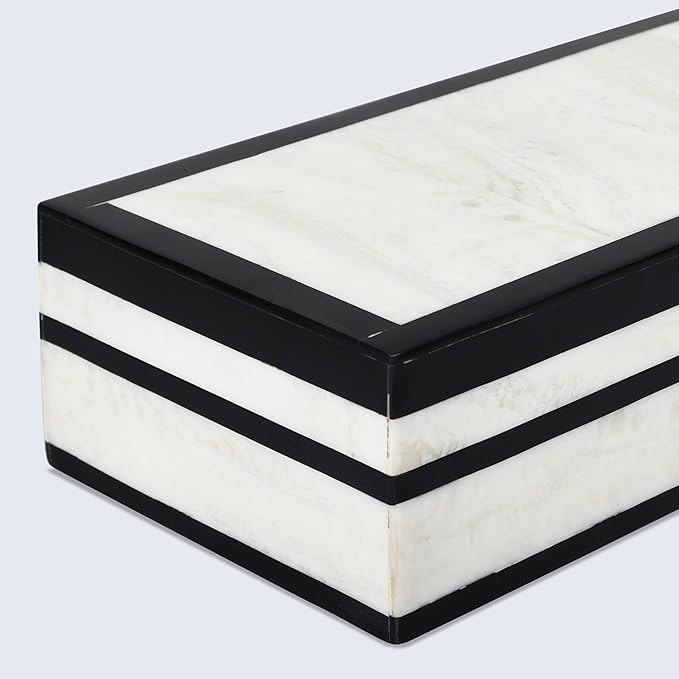 Handicrafts Home Handmade Mono Collection Decorative Jewelry Box Organizer – Keepsakes, Trinkets, and Home Decor – Antique Coffee Table Storage, Memory Box, Farmhouse Style Decor Court, 10x4.5x2.5