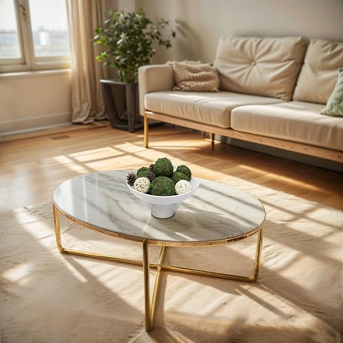 NAHARO Elegant White Ceramic Bowl with Moss Ball Set-10 Decorative Bowl with 16pc Decorative Balls for Farmhouse Table Centerpiece, Living Room or Home Decor