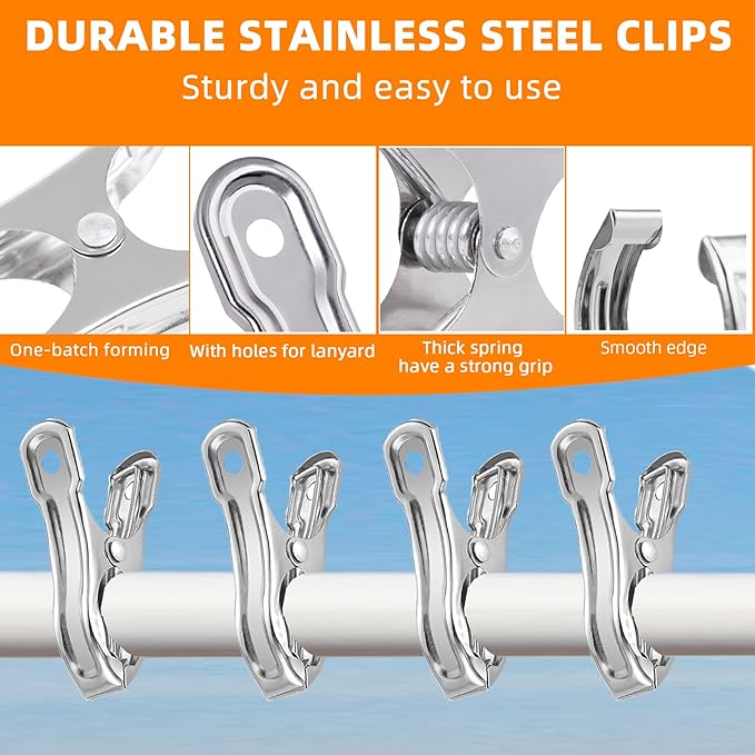 40 Pack Garden Clips, Greenhouse Clips for Netting, Garden Clamps Made of Stainless Steel, Have a Strong Grip to Secure the Plant Covers or Shade Cloth on Greenhouse Hoops or Frame