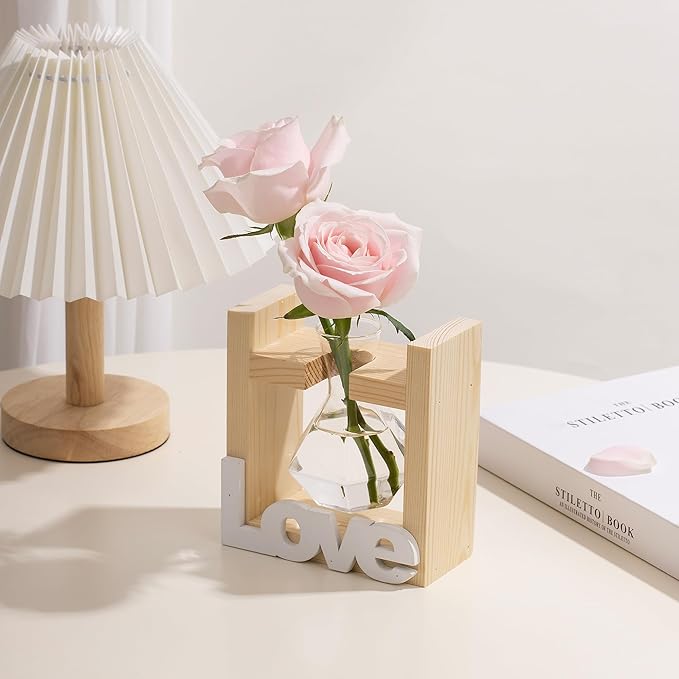 Cute Room Decor Home Decor Office Decor Desk Accessories Women Birthday Present Wife Ideas Propagation Station Vases Plant Terrarium Stuff Grandma Items Valentinesday Decorations for Her