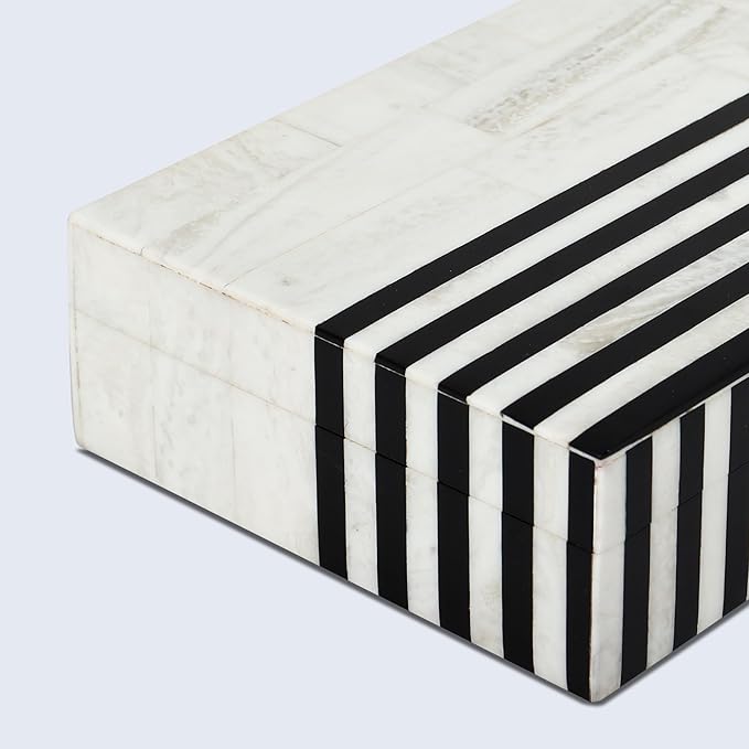 Handicrafts Home Handmade Mono Collection Decorative Jewelry Box Organizer – Keepsakes, Trinkets, and Home Decor – Antique Coffee Table Storage, Wedding Memory Box, Farmhouse Style Decor Lead, 8x5x2