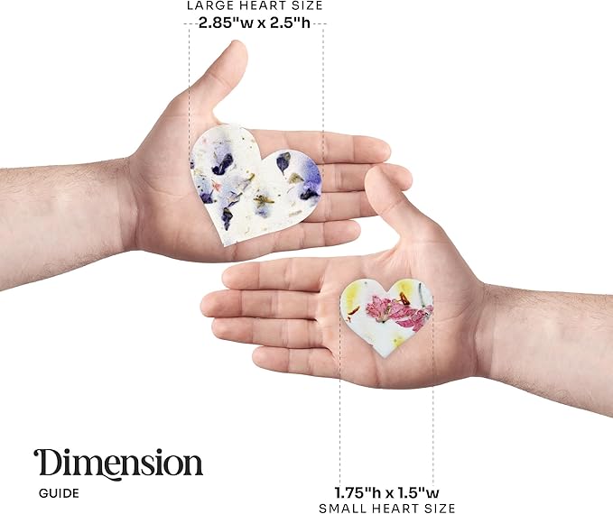 50 pcs Large Seed Paper – Purple Plantable Wildflower Hearts for Bridal Shower, Wedding Gift, Birthday, Mother's Day & Other Milestone Celebrations