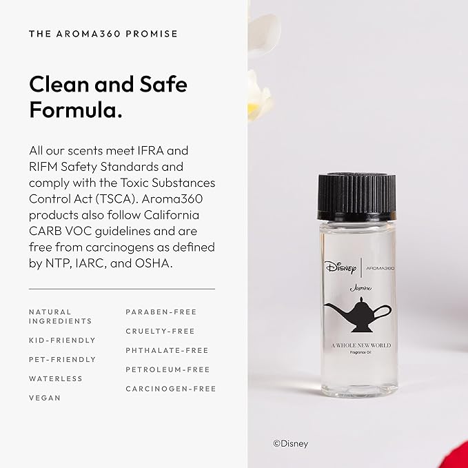 Aroma360 | Disney - A Whole New World Fragrance Oil Blend | Disney Princess Jasmine | Luxury Essential Oil Diffuser | Aromatherapy Scent Diffuser Oil | Bergamot Orange Blossom Rose 1.7 fl oz 50 mL