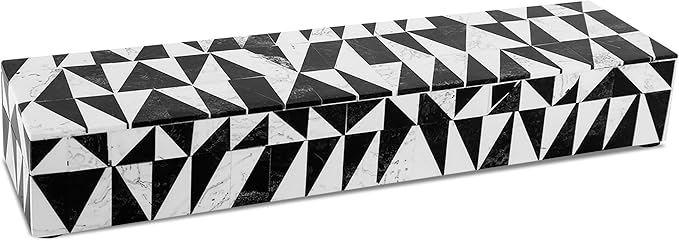 Handicrafts Home Handmade Harlequin Collection Decorative Jewelry Box Organizer – Keepsakes, Trinkets, and Home Decor – Antique Coffee Table Storage, Memory Box, Farmhouse Style Decor, 10x2.5x1.5