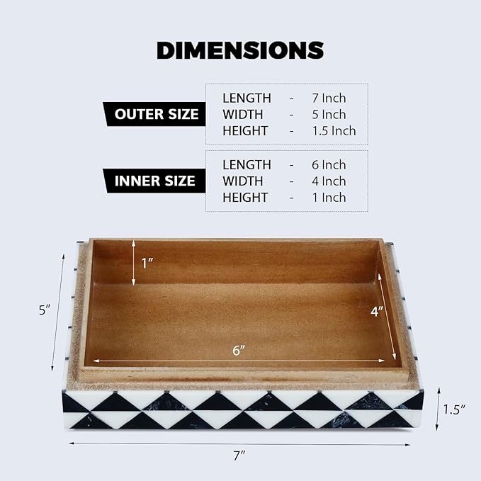 Handicrafts Home Handmade Marquet Prism Collection Decorative Jewelry Box Organizer – Keepsakes, Trinkets, and Home Decor – Antique Coffee Table Storage, Memory Box, Farmhouse Style Decor, 5x7x1.5