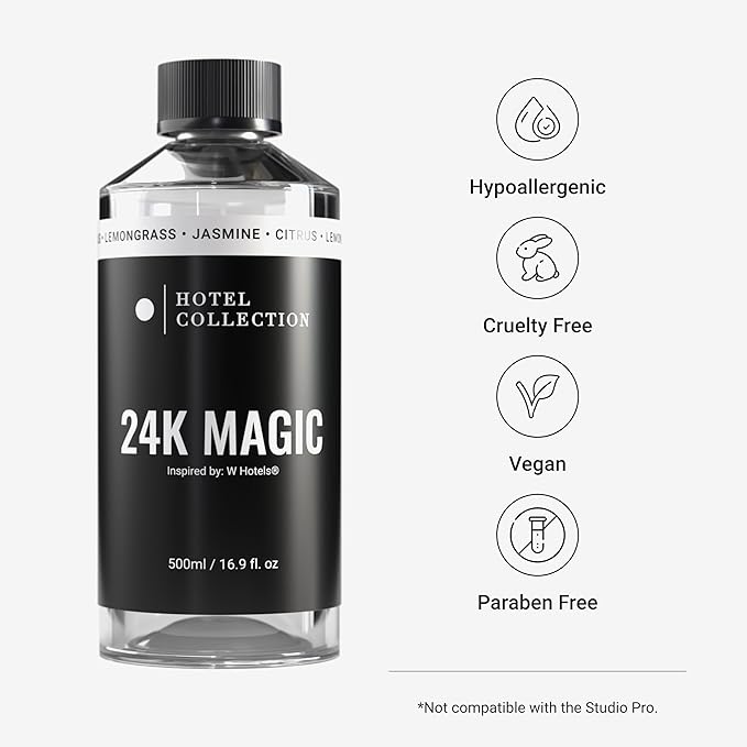Hotel Collection Diffuser Oil - 24K Magic - Aromatherapy Essential Fragrance Oil - Citrus, Lemongrass, and Jasmine - 500mL 16.9 Fl oz