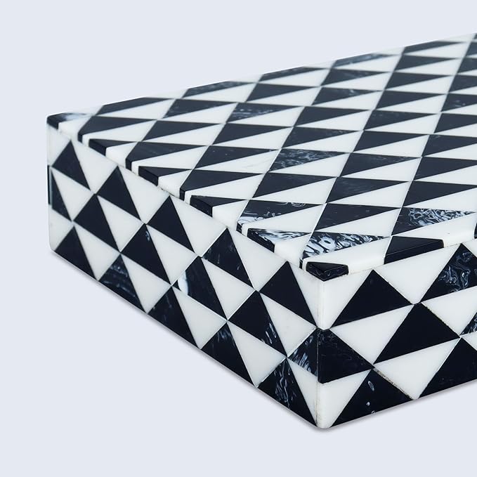 Handicrafts Home Handmade Marquet Prism Collection Decorative Jewelry Box Organizer – Keepsakes, Trinkets, and Home Decor – Antique Coffee Table Storage, Memory Box, Farmhouse Style Decor, 5x7x1.5