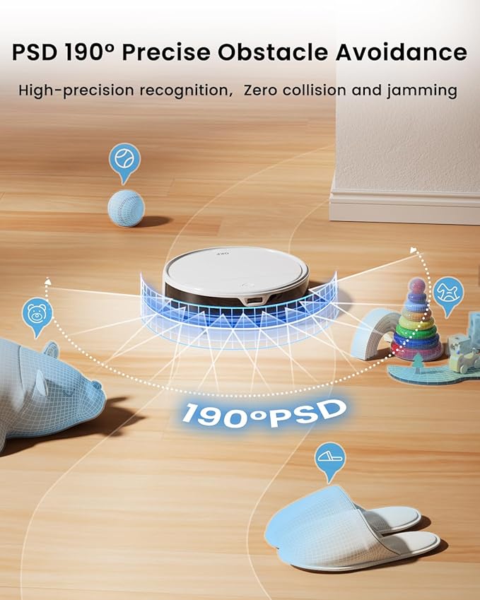 OKP Life Robot Vacuum and Mop Combo K5 Ultra Small Robotic Cleaner with ToF LiDAR Navigation, 6000Pa Suction, WiFi/App/Alexa Control, 170min Runtime, 500ML Dust Box, Ideal for Pet Hair and Home