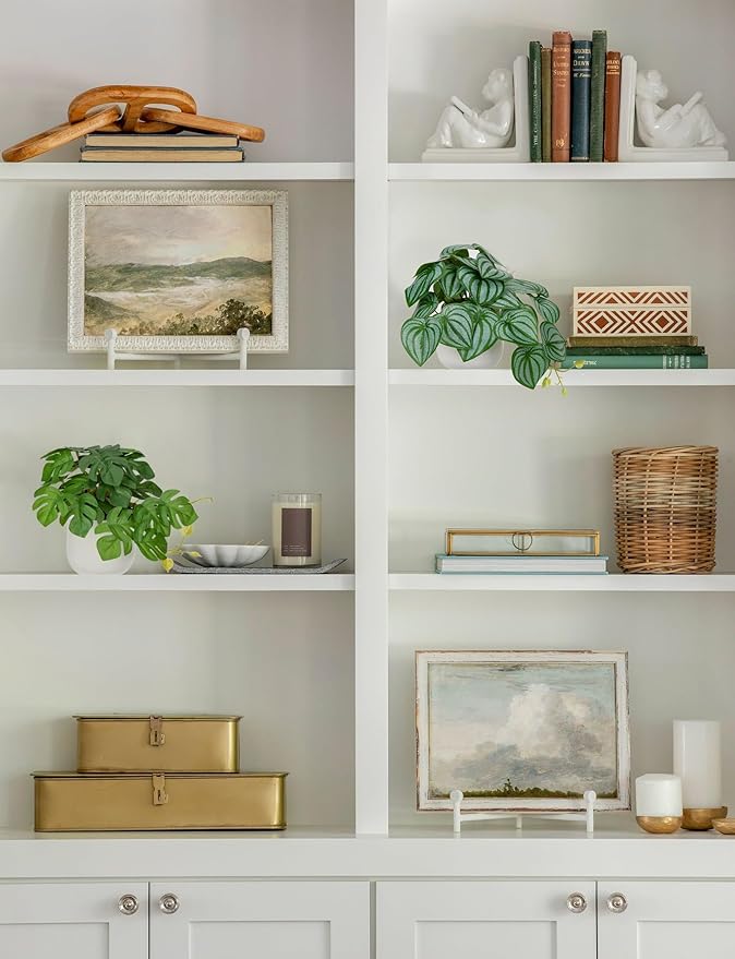 Fake Plants Set of 2 Artificial Plants Small Faux Plants with White Ceramic Pots Fake Potted Plants Artificial Decor for Home Bathroom Shelf Office Desk Window Kitchen Fake Indoor Plants