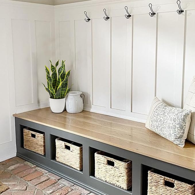 Hollyone Artificial Snake Plant Potted Faux Sansevieria Trifasciata Plants, 16.5" Tropical Fake Snake Plants in White Pots for Home Office Room Indoor Decor Housewarming Gifts