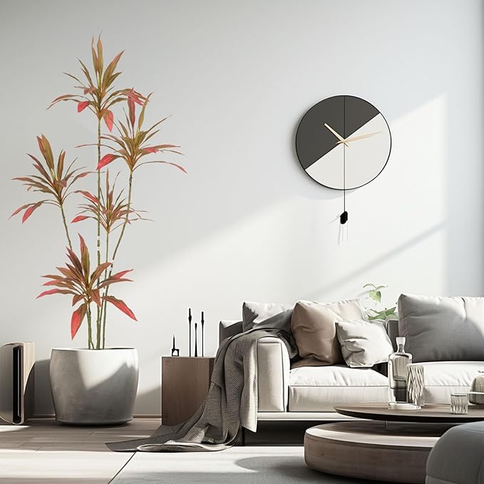 Artificial Cordyline Plant, Indoor Potted Plant, 5 Stems with Black Planter, Suitable for Large Indoor Living Room Decorations, Potted Plants, and Window Display Scenes (Red-6ft)