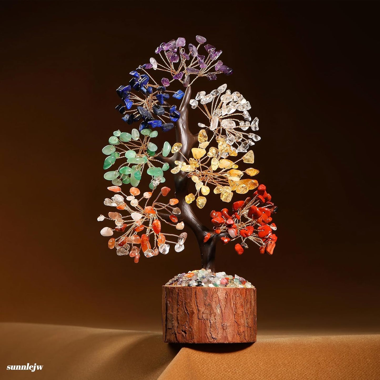 7 Chakra Crystal Tree of Life,Birthday Gifts for Women, Healing Crystal and Stones for Positive Energy,Gifts for Sister and Mom,House Warming Gift,Money Feng Shui Tree Decoration