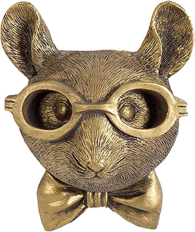 GUASDIE Animal Wall Decor: Faux Deer Head Mount, Resin Animal Head Wall Hanging for Living Room, Bedroom, Bathroom, Kitchen, Unique Art, Sculptures Home Decor, Gift, Rat