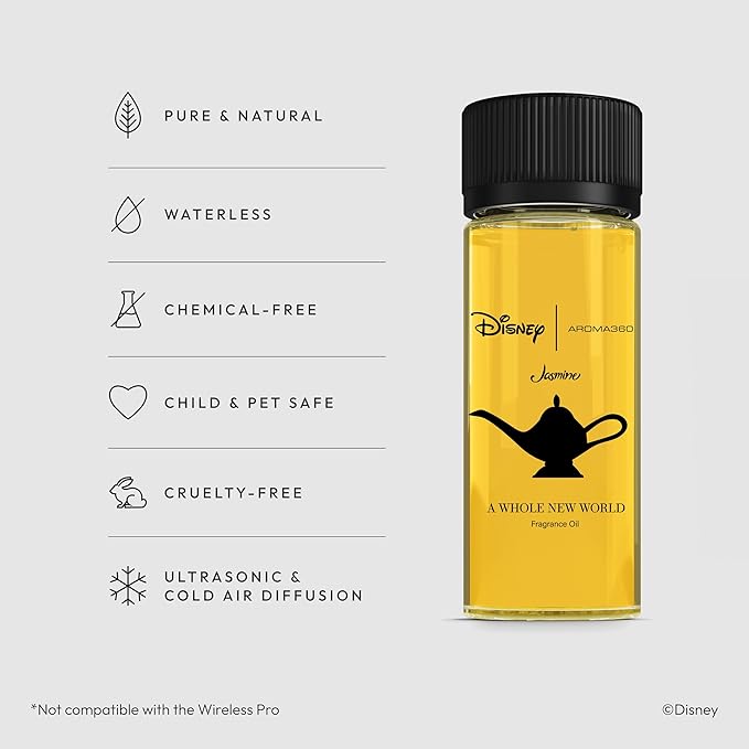 Aroma360 | Disney - A Whole New World Fragrance Oil Blend | Disney Princess Jasmine | Luxury Essential Oil Diffuser | Aromatherapy Scent Diffuser Oil | Bergamot Orange Blossom Rose 1.7 fl oz 50 mL