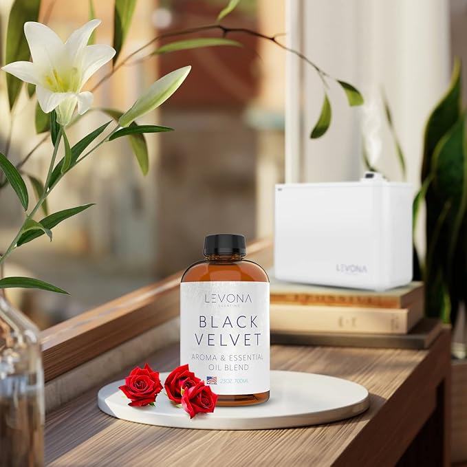 Levona Scents Oil Diffuser Essential Oils: Fragrance Oil for Diffuser - Black Velvette Diffuser Oils Scents - Woody Citrus with Herbal Floral Essential Oil Blends, Oakmoss, White Musk & Sandalwood