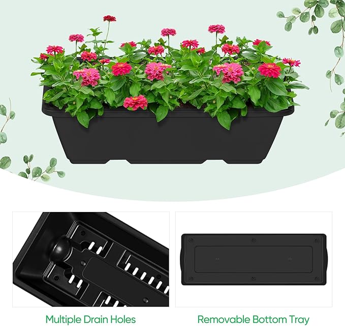 Raised Garden Bed 3 Tier Vertical Garden Planter Elevated Planter Boxes Outdoor Herb Planter with Drainage Holes Removable Tray for Patio Balcony Porch Black