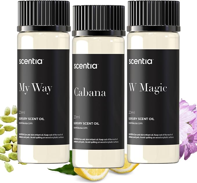 Scentia Hotel Diffuser Oil | Aromatherapy Fragrances Inspired by 5-Star Hotels | Luxurious Scents Gift Set - 3 x 20ml Bottles Set - The 1 Hotel Miami, W Hotels - Thanksgiving & Holiday Gift