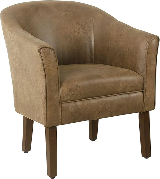 HomePop Modern Barrel Accent Chair, Brown