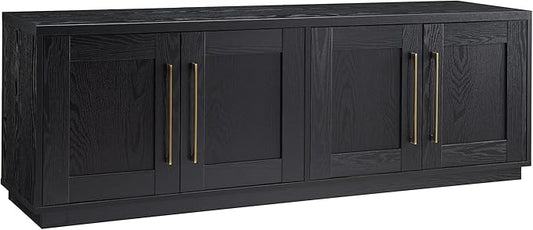 Henn&Hart Tillman Rectangular TV Stand for TV's up to 80" in Black Grain