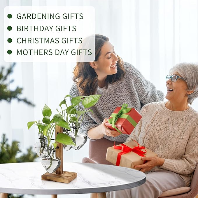 Plants Propagation Stations Plant Terrarium Kit Glass Planters for Indoor Plants House Plant Accessories Gift for Women - 4 Love Bulb Vase