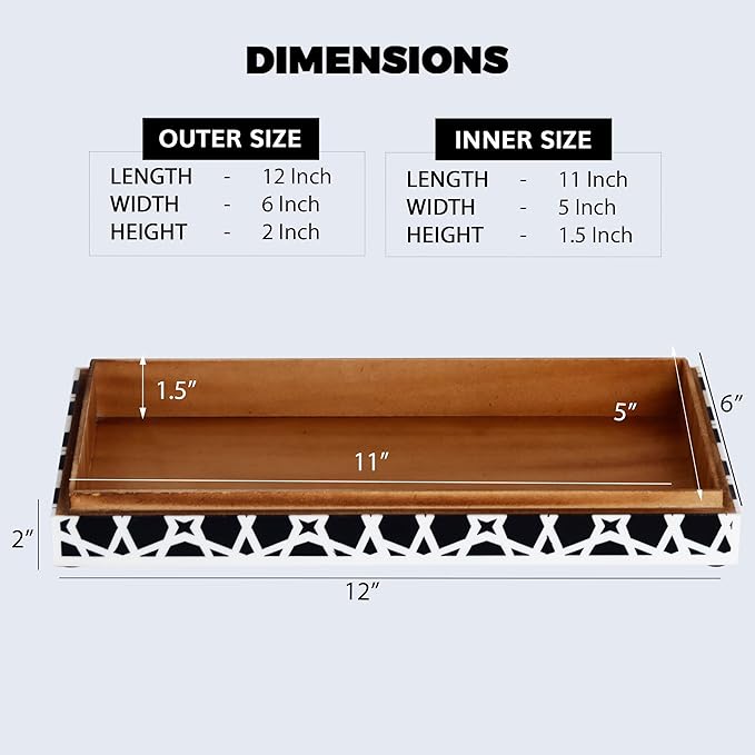 Handicrafts Home Handmade Zellij Collection Decorative Jewelry Box Organizer – Keepsakes, Trinkets, and Home Decor – Antique Coffee Table Storage, Wedding Memory Box, Farmhouse Style Decor, 12x6x2