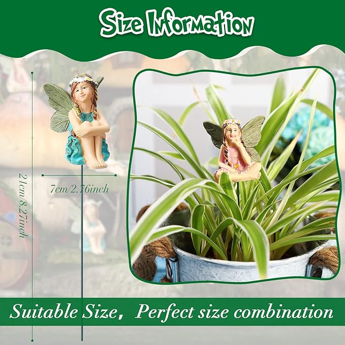 Yulejo 18 Pieces Garden Miniatures Fairies Mini Figurine Fairy Accessories Outdoor Decor for Garden Yard Lawn Supplies