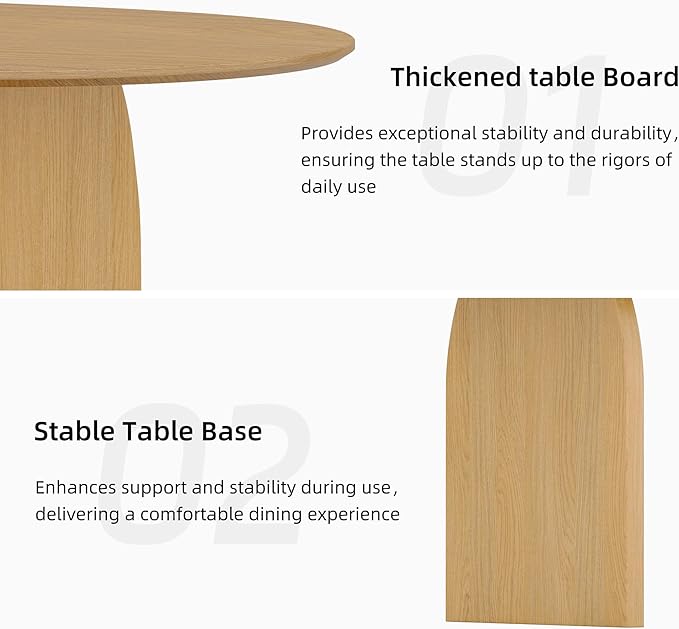 Casaphoria 79" Large Dining Table for 8, Wood Oval Living Room Table, Modern Farmhouse Kitchen Table with Scratch-Resistant Top & Wood Pedestal, Easy Assembly and Clean, Oak