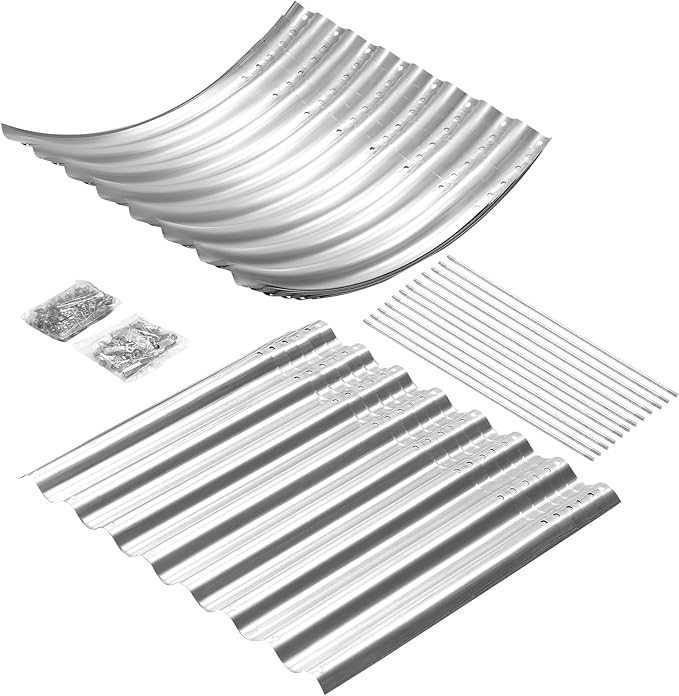 Land Guard 8x4x3ft Oval Galvanized Raised Garden Beds, Large-Capacity Metal Planter Box Outdoor, Durable Deep Raised Garden Bed 3ft Tall, Raised Beds for Gardening Vegetables, Classic Silver