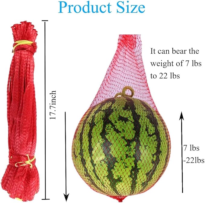 50 Pack Watermelon Net, Reusable Produce Mesh Bags Cradles for Hanging Watermelon, Honeydew Melon, Vegetables, Cucumbers