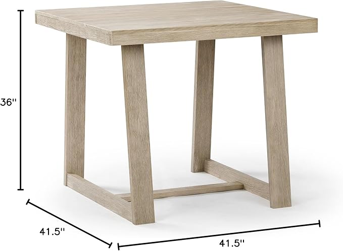 Plank+Beam Counter Height Dining Table, 41 Inch Solid Wood Kitchen Table, Farmhouse Dinette Table for 4, Compact Counter Table, Seashell Wirebrush