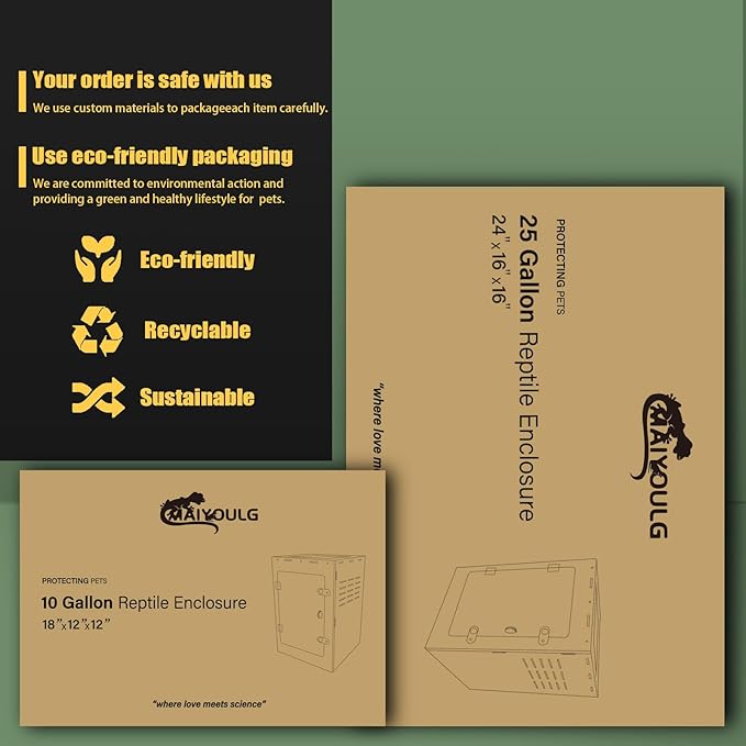 12x12x18 Reptile Enclosure – Acrylic Reptile Tank for Gecko, Snake, and Lizard – Compact PVC Terrarium for Small Pets