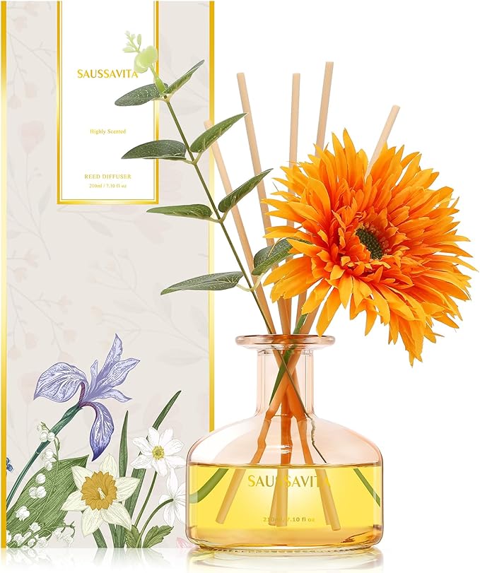 Reed Diffusers Set Grapefruit Scent, 7.10 oz Diffusers for Home with 7 Diffuser Sticks, Reed Diffuser for 120 Days, Perfect for Bathroom, Shelf Decor, Air Fresheners