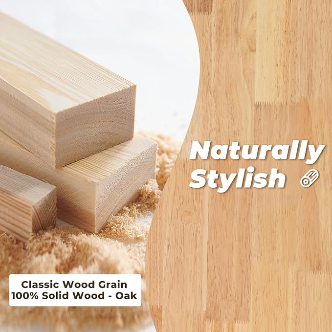 DELAVIN 31.5" Solid Wood Round Dining Table for 4, Farmhouse Small Kitchen Table for 2-4, Modern Office Table for Home Kitchen Apartment, Easy Assembly, Space Saving, Natural