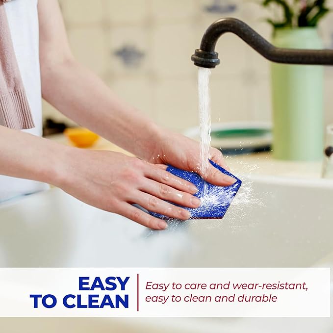 A&A Wonders Premium Felt Coasters for Drink, Two-Tone Reversible, Absorbent Felt Protects Furniture, Table, Anti Slip, Suitable for Drinks & All Table Types (Wine Red/Royal Blue, Hexagon 12 Pack)