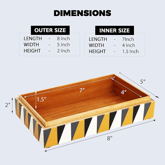 Handicrafts Home Handmade Puzzle Collection Decorative Jewelry Box Organizer – Keepsakes, Trinkets, and Home Decor – Antique Coffee Table Storage, Memory Box, Farmhouse Style Decor Guild, 8x5x2