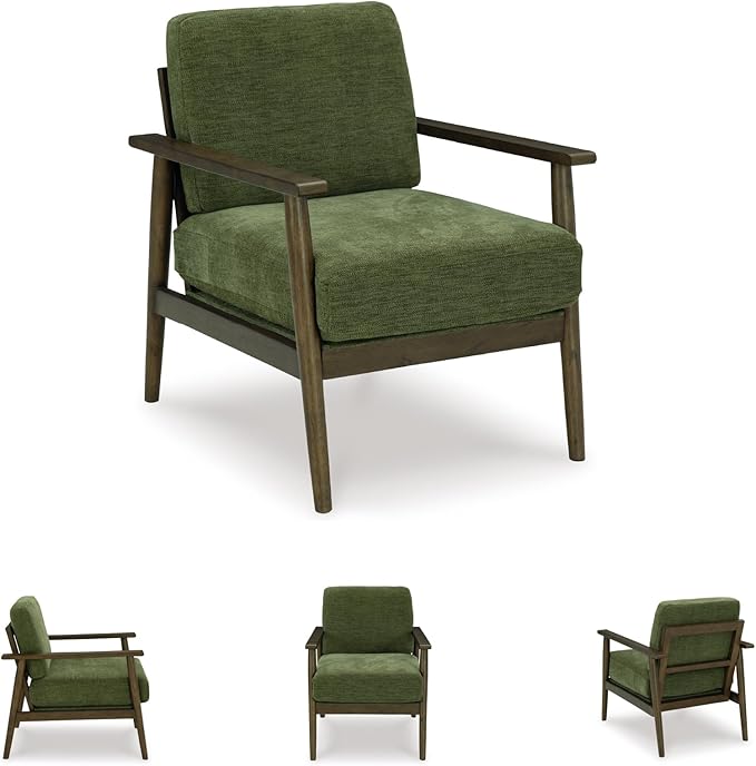 Signature Design by Ashley Bixler Mid-Century Modern Upholstered Showood Accent Chair, Green