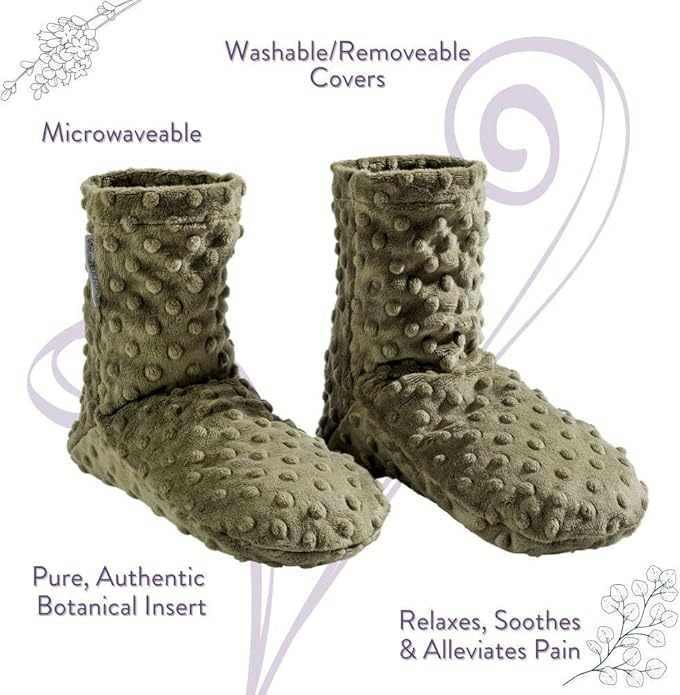 Sonoma Lavender Spa Booties, Microwavable Heated Slippers, Luxury Herbal Booties, Herbal Aromatherapy Foot Warmer