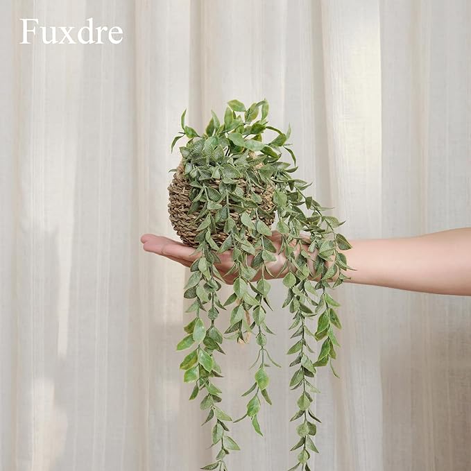 3 Pack Mini Artificial Hanging Greenary Fake Hanging Plants in Basket for Wall Living Room Decor Bathroom Shelf Home Indoor