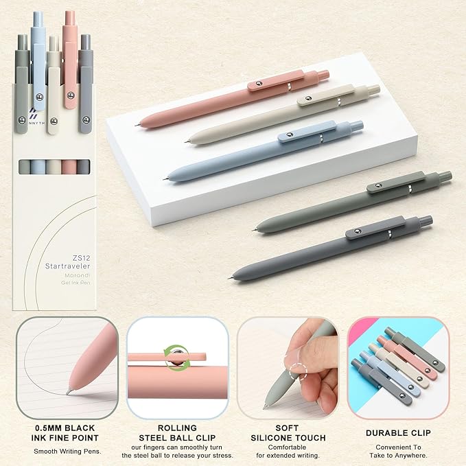 Stationery Set for Women, Bible Journaling Kit, 3PCS A5 Spiral Notebooks, Gel Pens, Steel Bookmark, Sticky Notes & Tabs, Gift Box - Aesthetic Gift Set for Work Students School Office Supplies